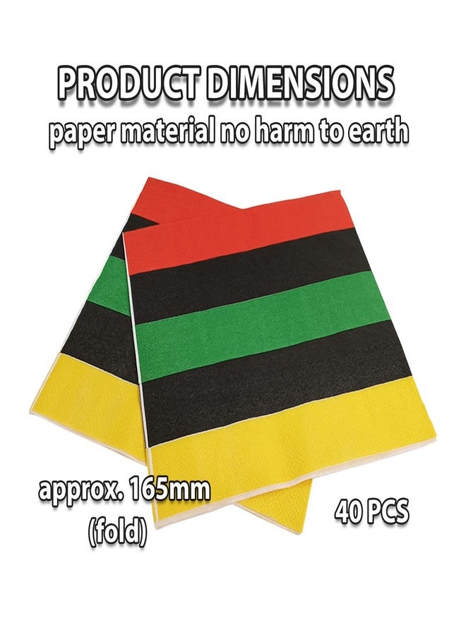 EaciTown 40 Pcs Juneteenth Party Napkins Black History Month Paper Tissues African Birthday Party Napkins 1865 Freedom Day Decor - Image 4
